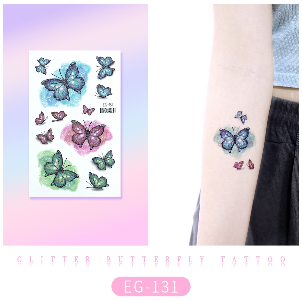Hình Xăm Dán Tạm Thời Hình Bướm Lấp Lánh