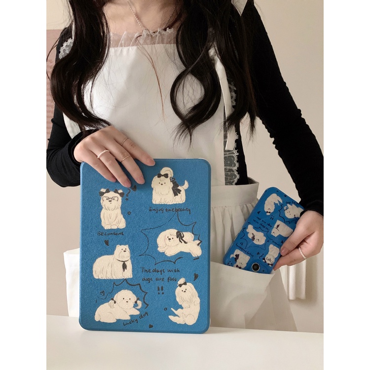 Vỏ bảo vệ ipad blue puppy có thể xoay 360 độ thế hệ thứ 9 34cm thế hệ thứ 10 10,9 với khe cắm bút air5 / 4 vỏ máy tính bảng 9,7 / 10,5 all-inclusive pro11 / 12,9 bend-proof mini6 shell