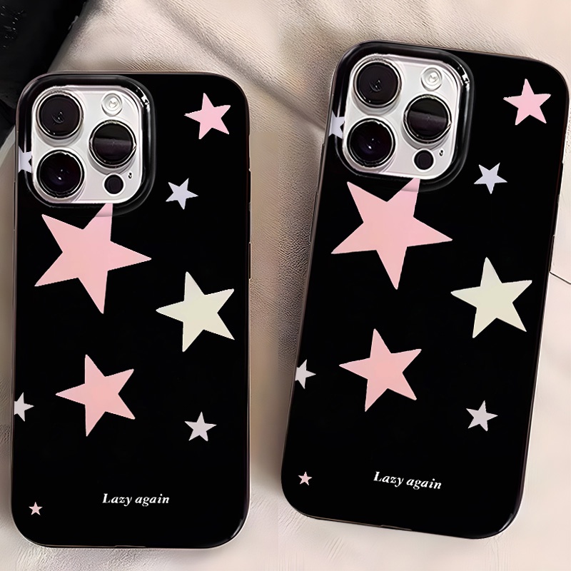 Ôp Điện Thoại Silicon Dẻo Họa Tiết Ngôi Sao Màu Hồng Tươi Sáng Cho iphone 14 13 12 11 pro xs max x xr 7 + 8 plus Ốp