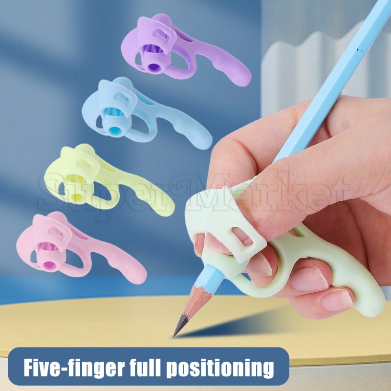Giá Đỡ Bút Chỉnh Sửa Tư Thế Ngón Tay Nhiều Màu / Bút Chì / Dụng Cụ Học Tập Cho Trẻ Em Bằng Silicon