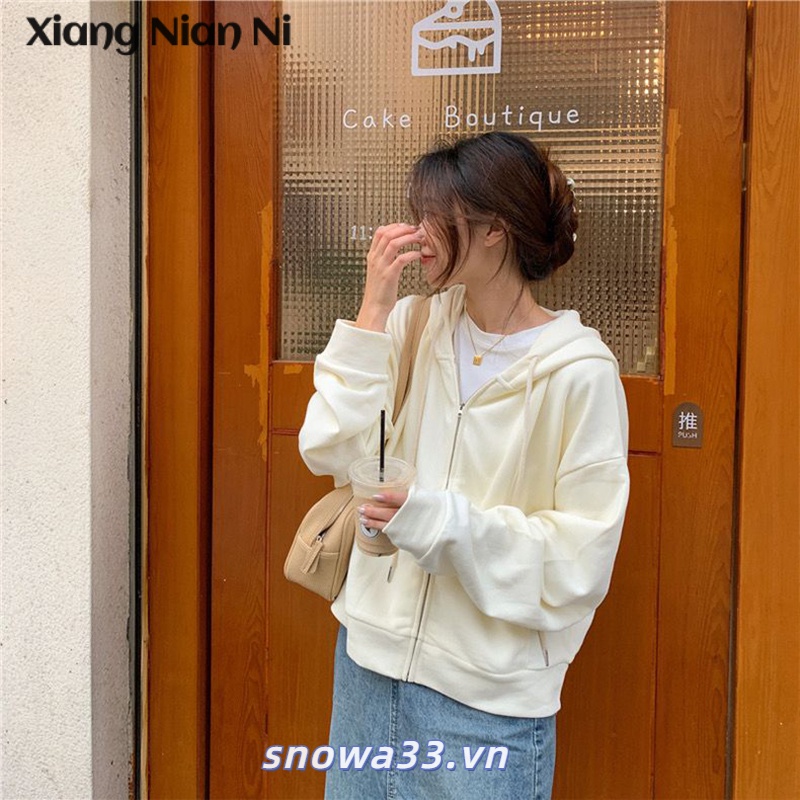 Áo hoodie XIANG NIAN NI dáng rộng thời trang xuân thu dành cho nữ