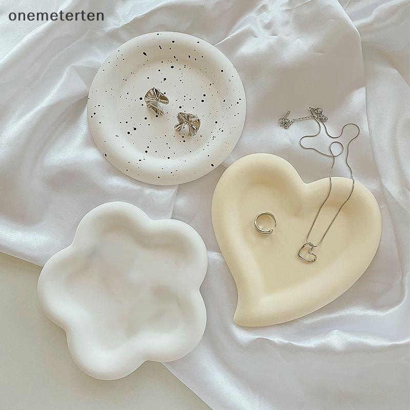 Rten hoa tròn khay bê tông khuôn silicone gấu trái tim coaster thạch cao đất sét khay lưu trữ đồ trang sức trưng bày tấm nhựa khuôn n