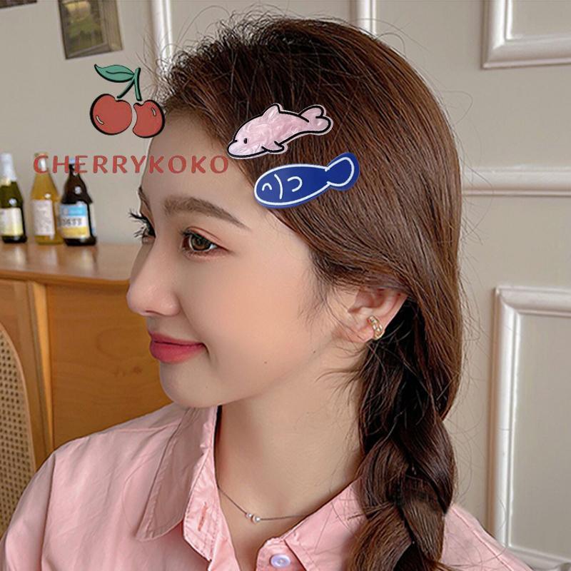 🍒🍒CHERRYKOKO Kẹp Tóc Hình Xương Cá Nhỏ Nhắn Dễ Thương Cho Nữ