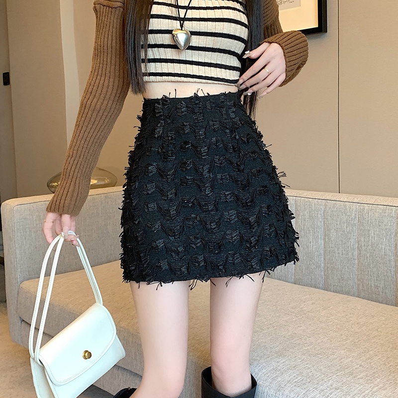 SUXI Chân Váy Chữ a Lưng Cao Màu Trơn Thời Trang Nữ Tính