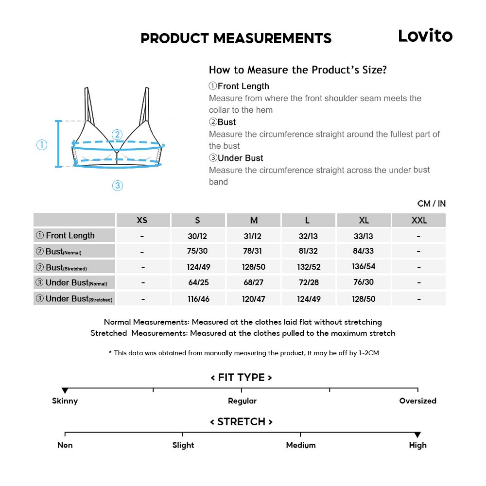 Áo ngực thể thao Lovito cổ chữ V xẻ sâu có đệm ngực mau khô với dây đeo có thể tháo rời máu trơn L18X546 (đen)