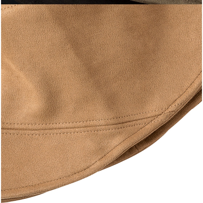 Mũ Bucket Da Lộn Màu Trơn Thời Trang Đường Phố Nhật Hàn Cá Tính Cho Nữ