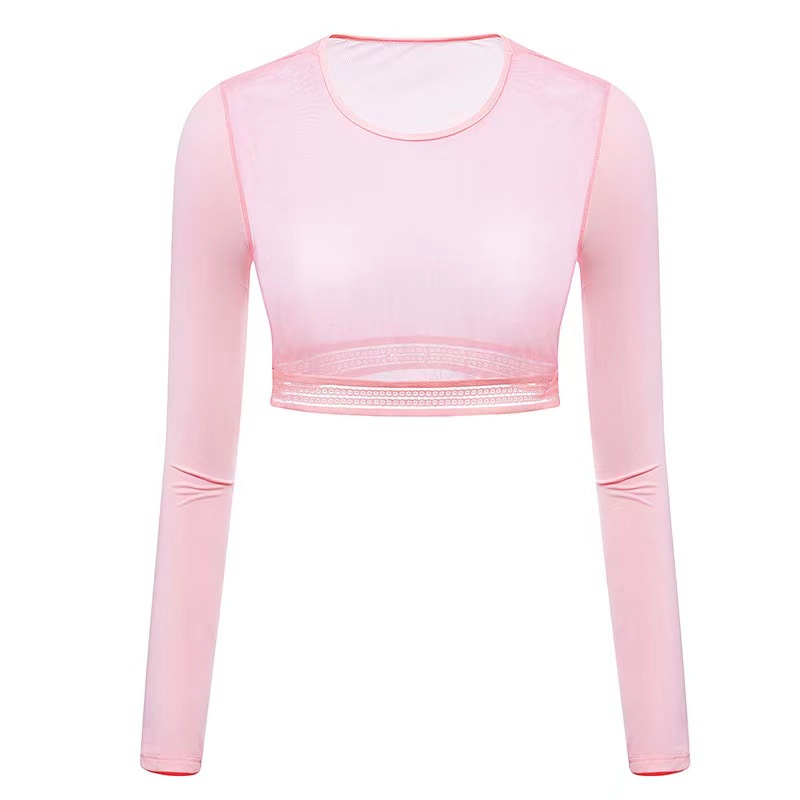 Áo Thun Tay Dài Phối Lưới Chống Nắng Kèm Khăn Choàng Thời Trang Mùa Hè Cho Nữ