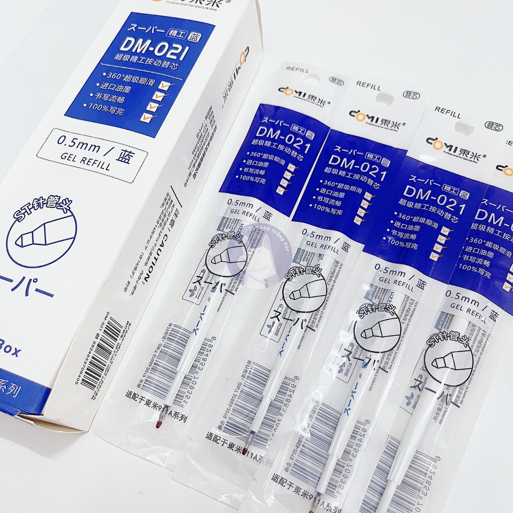 Ngòi bút gel DOMI đầu kim 0.5mm, ruột bút thay thế chất lượng cao