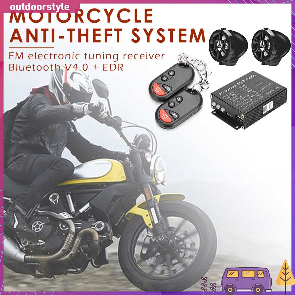 Bộ Loa Khuếch Đại Âm Thanh Mp3 Fm Radio Bluetooth Điều Khiển Từ Xa Cho Xe Máy