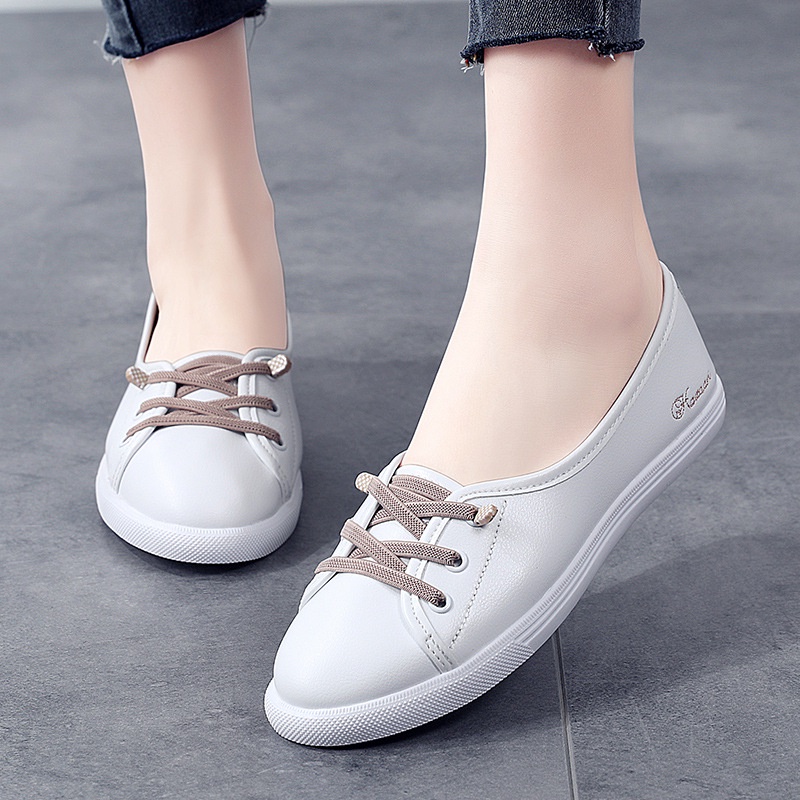 Giày Thể Thao Da Phong Cách Hàn Quốc Năng Động Trẻ Trung Dành Cho Nữ