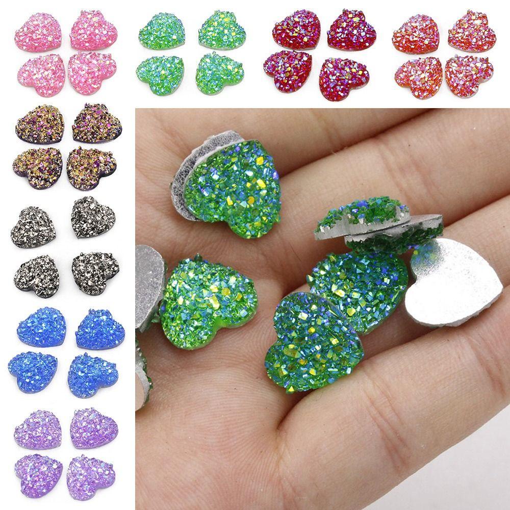 Daphs 12mm 100 Chiếc Trái Tim Long Lanh|Phụ Kiện Trang Sức Sang Trọng Handmade
