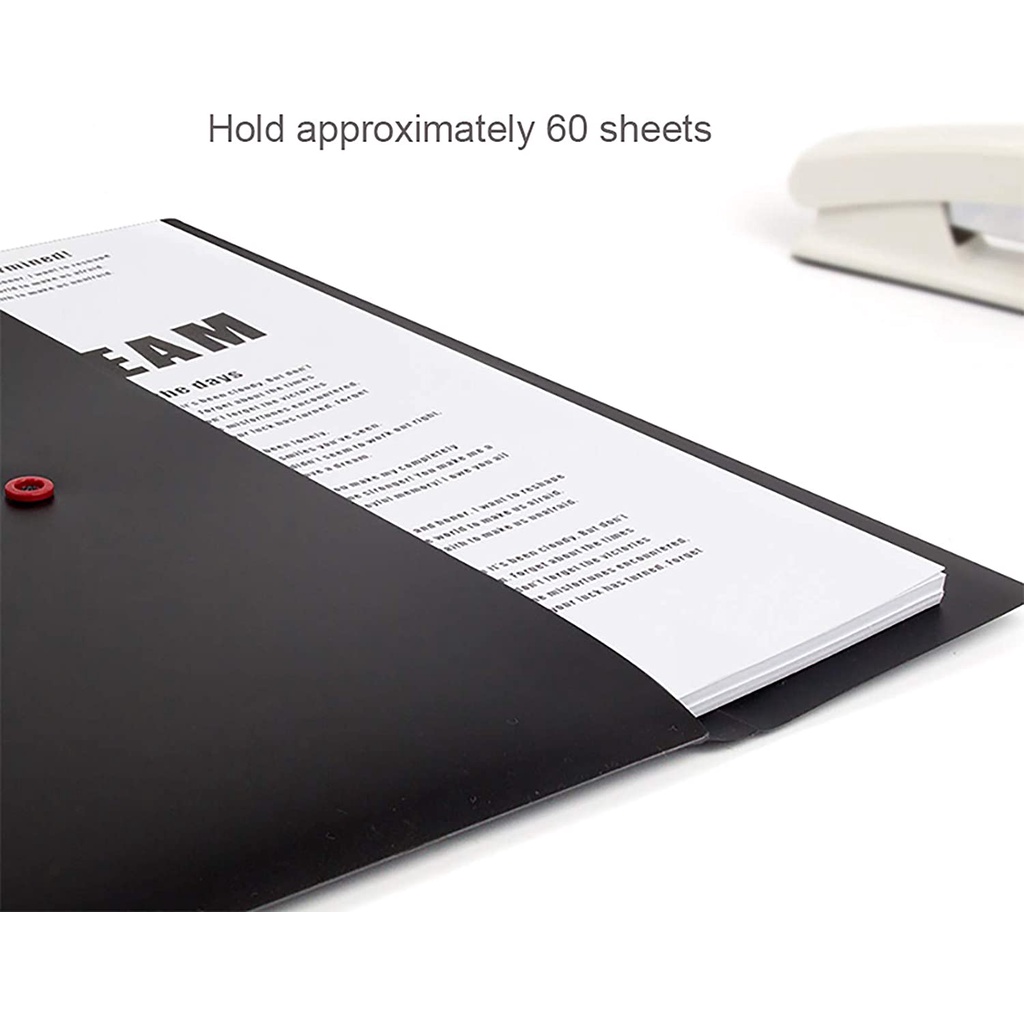 Set 5 Túi Đựng Tài Liệu Khổ A4 Bằng Nhựa In Chữ Có Nút Bấm