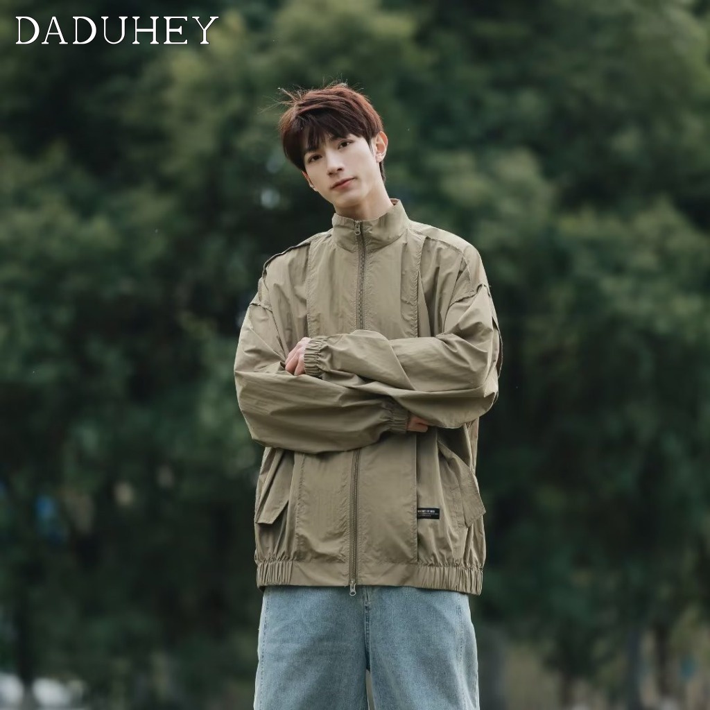DaDuHey Men's 2023 New Korean Style Trendy High Street Handsome Coat Ins Trendy Loose Jacket Sun Protection Closing