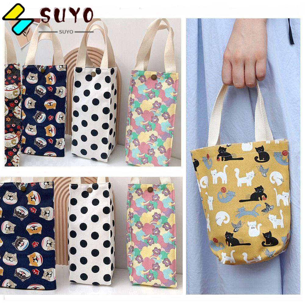 Túi Vải Canvas Đựng Cốc Nước / Đồ Uống Gọn Gàng Tiện Dụng