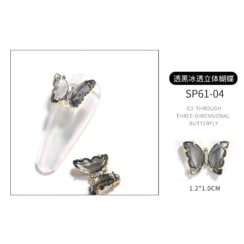 Phụ Kiện Đính Trang Trí Móng Tay Hình Bướm Đính Đá Zircon Phong Cách Nhật Bản