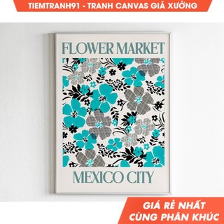 Tranh treo tường, Mexico City Flower Market, Mexico Travel Poster, Maximalist Home Decor, Mexico Art, Eclectic. (531)