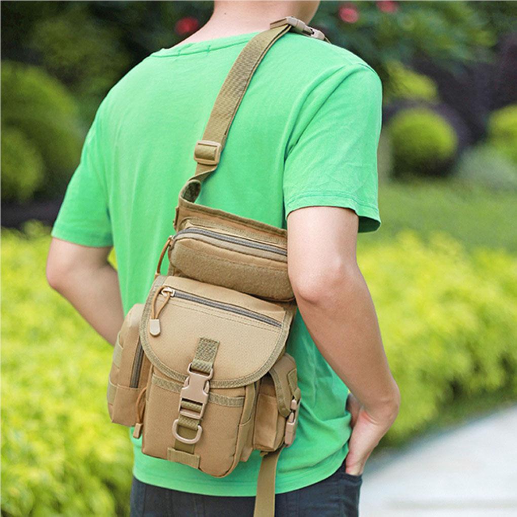 Túi Đeo Chân Bằng Vải Oxford Có Khóa Kéo Màu Đen Tiện Dụng Cho Hoạt Động Ngoài Trời