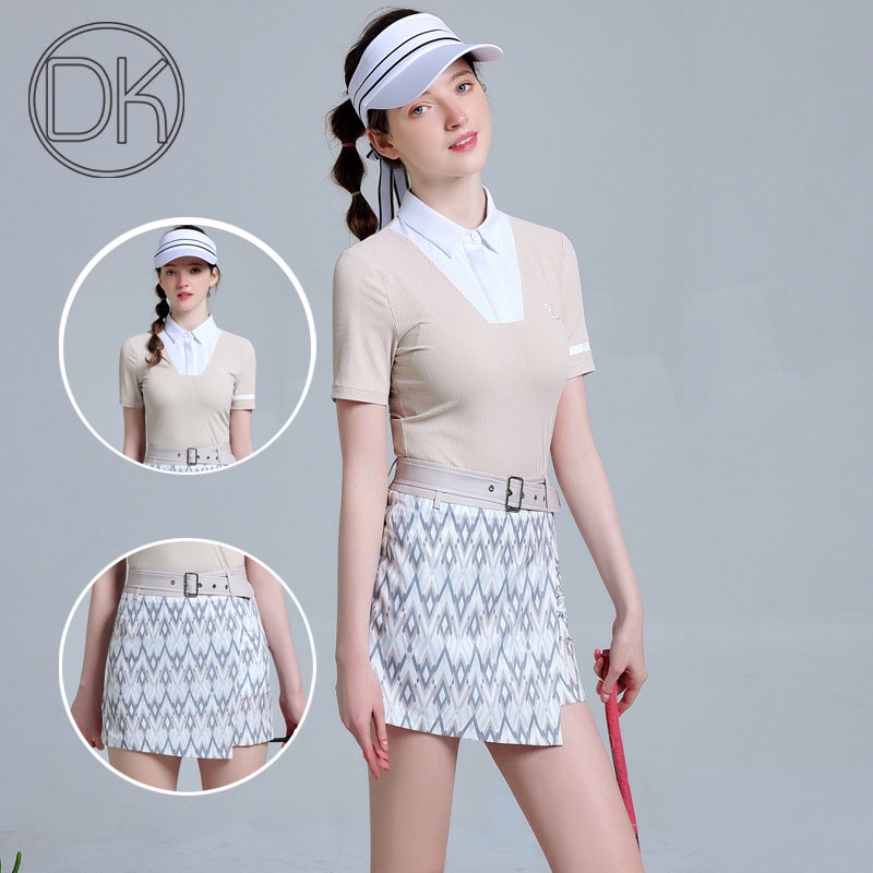 Bộ Đồ Thể Thao Đánh Golf Áo Tay Ngắn Phối Chân Váy Bút Chì Ôm Dáng Nhanh Khô Thời Trang Cho Nữ