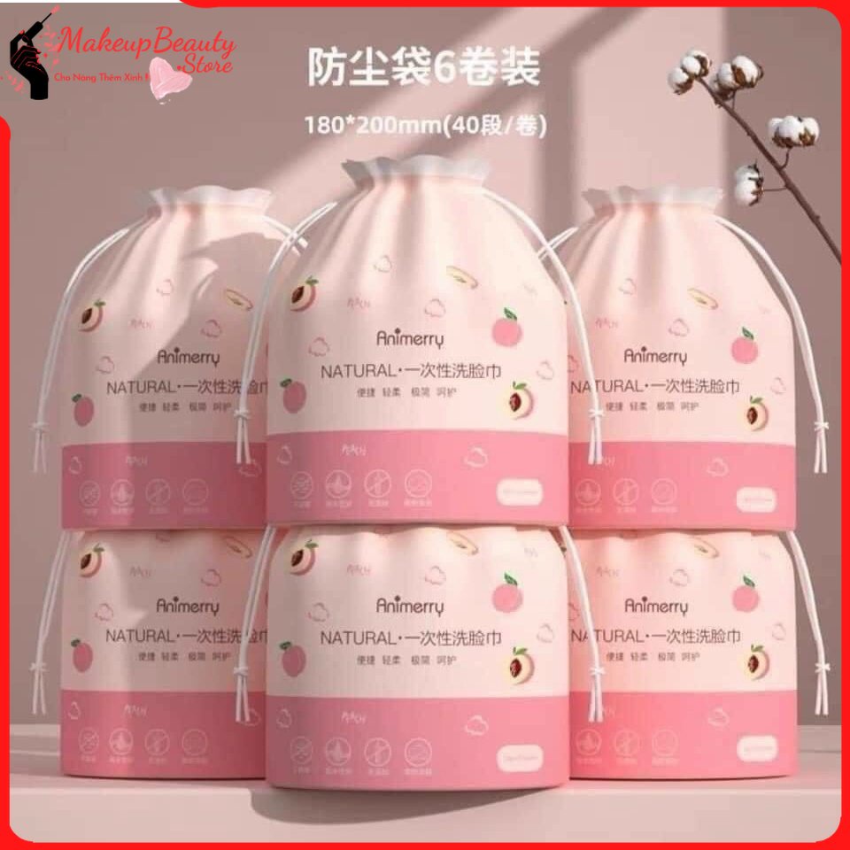 KHĂN LAU MẶT DÙNG 1 LẦN 100% BÔNG TỰ NHIÊN - CUỘN KHĂN GIẤY LAU MẶT ĐA NĂNG MS 267