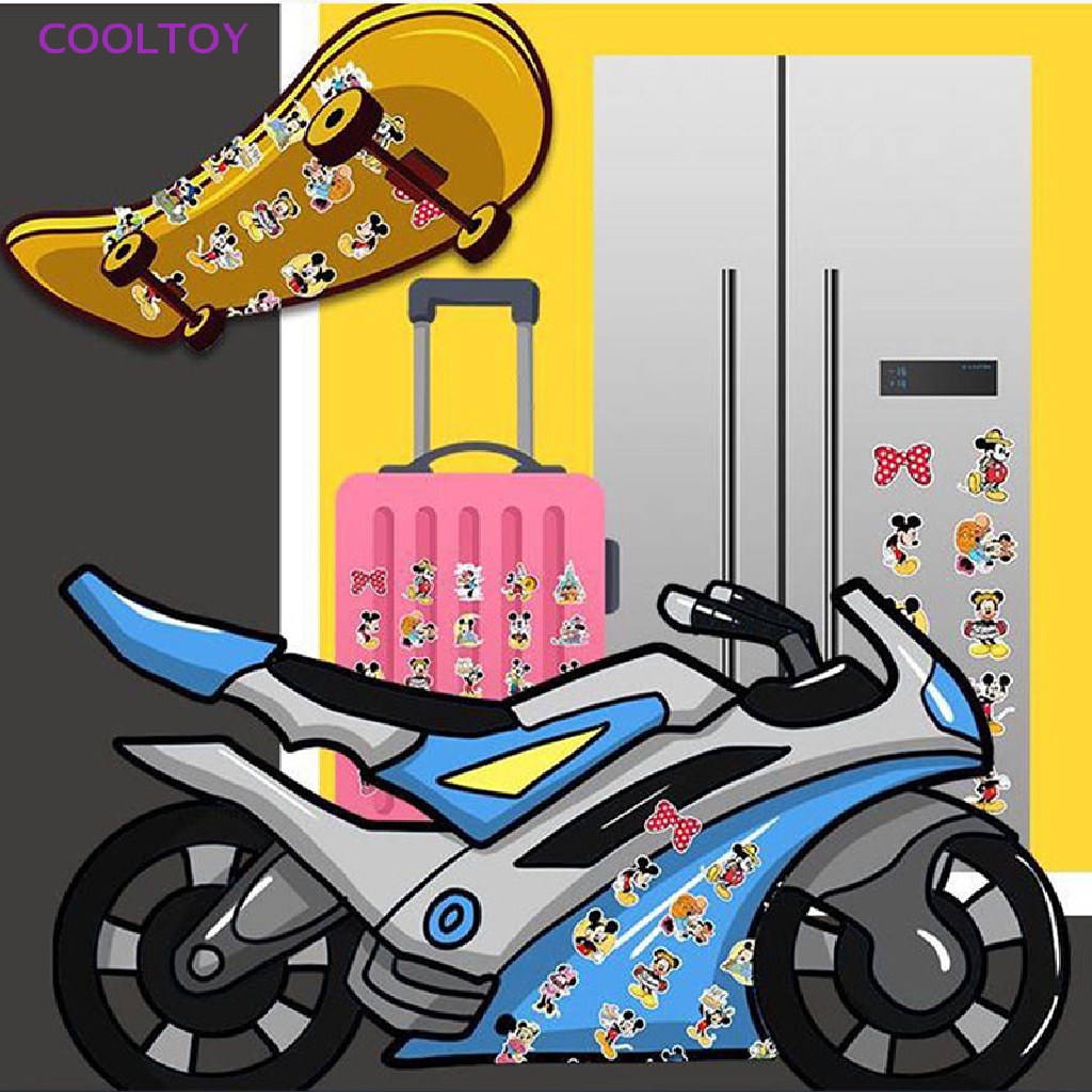 Túi 50 Sticker Hình Chuột Mickey Dán Trang Trí Ván Trượt / Điện Thoại