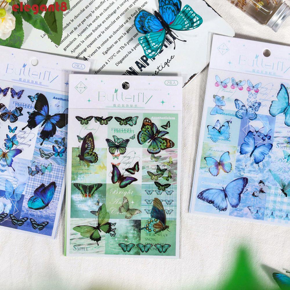 Miếng Dán Hình Bướm Trang Trí Điện Thoại / Nhật Ký / Sổ Tay Kiểu Hàn Quốc Xinh Xắn