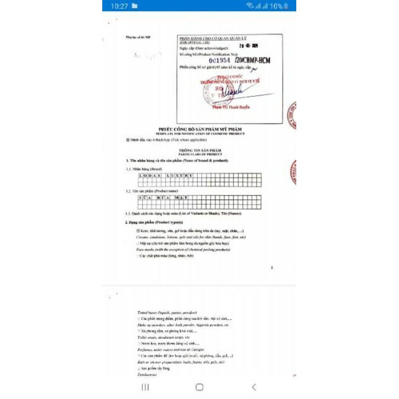 Sữa rửa mặt tầng sâu Đan thy hàng công ty