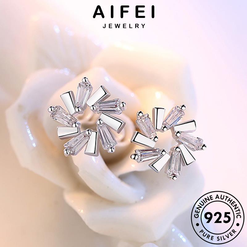 AIFEI JEWELRY tai trang hoa nữ xỏ kim cương vành thời nguyên hàn bạc quốc thời khuyên Thời trang moissanite kiện 925 tròn bông bản thật phụ băng sức tua E75