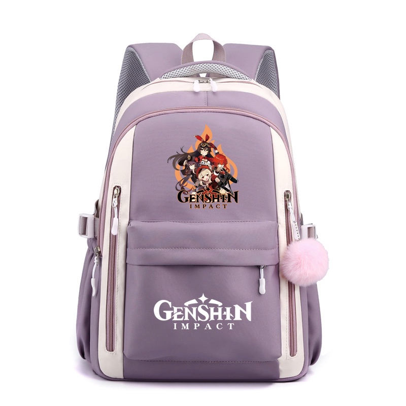 Genshin impact ba lô cho nữ nam sinh viên dung tích lớn không thấm nước thoáng khí in túi thời trang cá tính 1