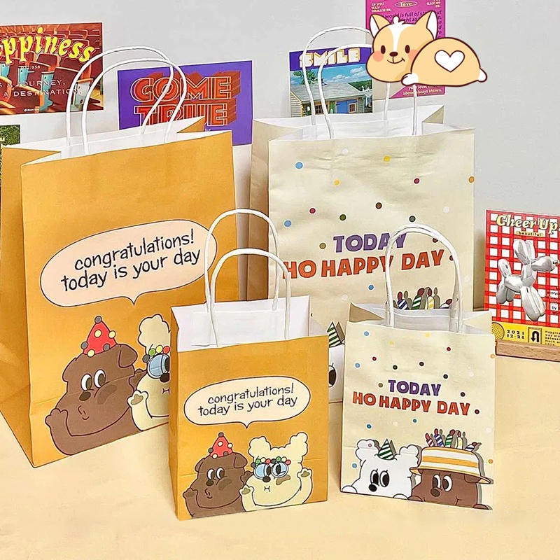 Túi Giấy Đựng Quà Họa Tiết Động Vật Hoạt Hình Dễ Thương