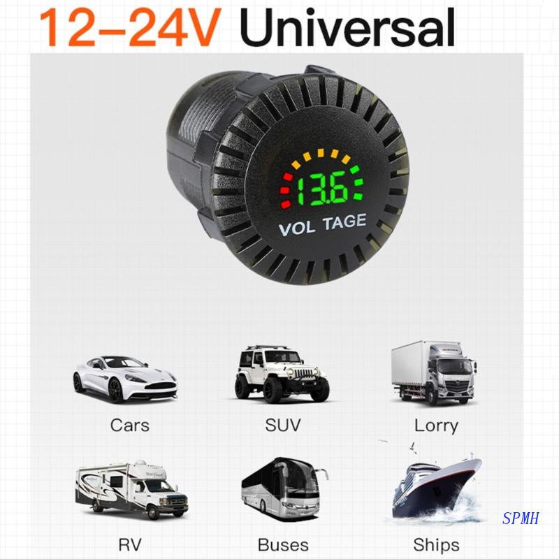 Vôn Kế Kỹ Thuật Số Màn Hình LED DC 12V-24V 8V-30V Chuyên Dụng Cho Xe Hơi / Xe Tải /