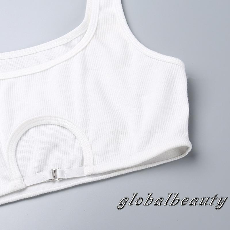 Áo Hai Dây Cổ Chữ U Màu Trơn Thời Trang Mùa Hè Cho Nữ 00GB