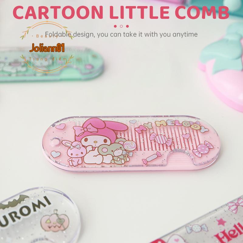 🎐Joliann🎐Lược Chải Tóc Mini Bằng Nhựa Họa Tiết Hoạt Hình Kuromi Melody Dễ Thương Cho Bé Gái