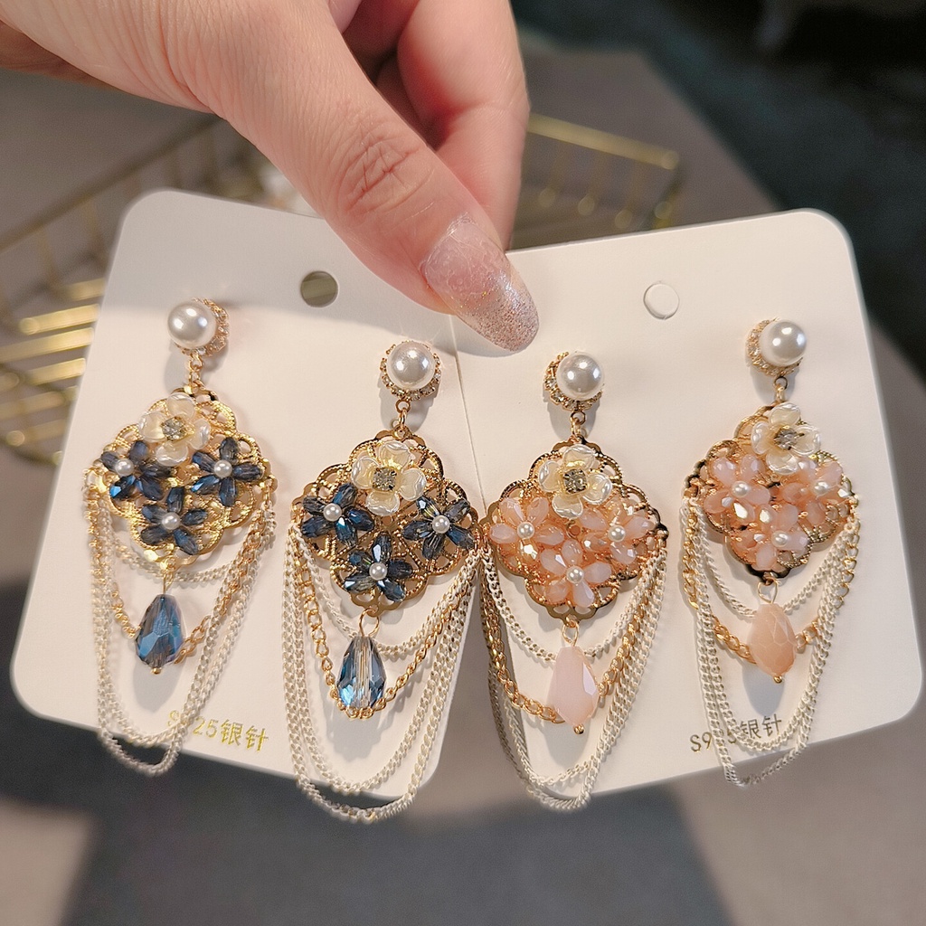 Bông Tai Nhiều Lớp Phối Tua Rua Thời Trang Hàn Quốc Thanh Lịch