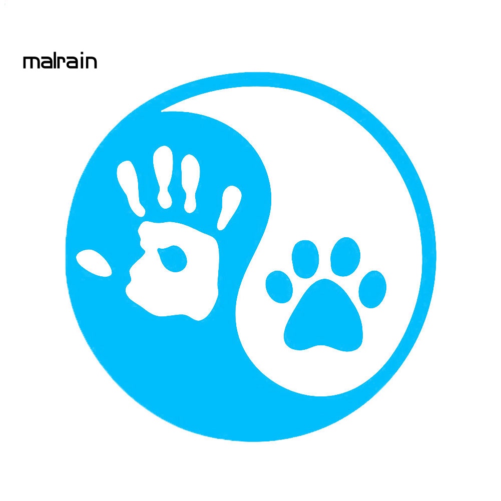 Đề Can Dán Trang Trí Cửa Sổ Xe Hơi Hình Dấu Chân Chó / Bàn Tay Người Phản Quang