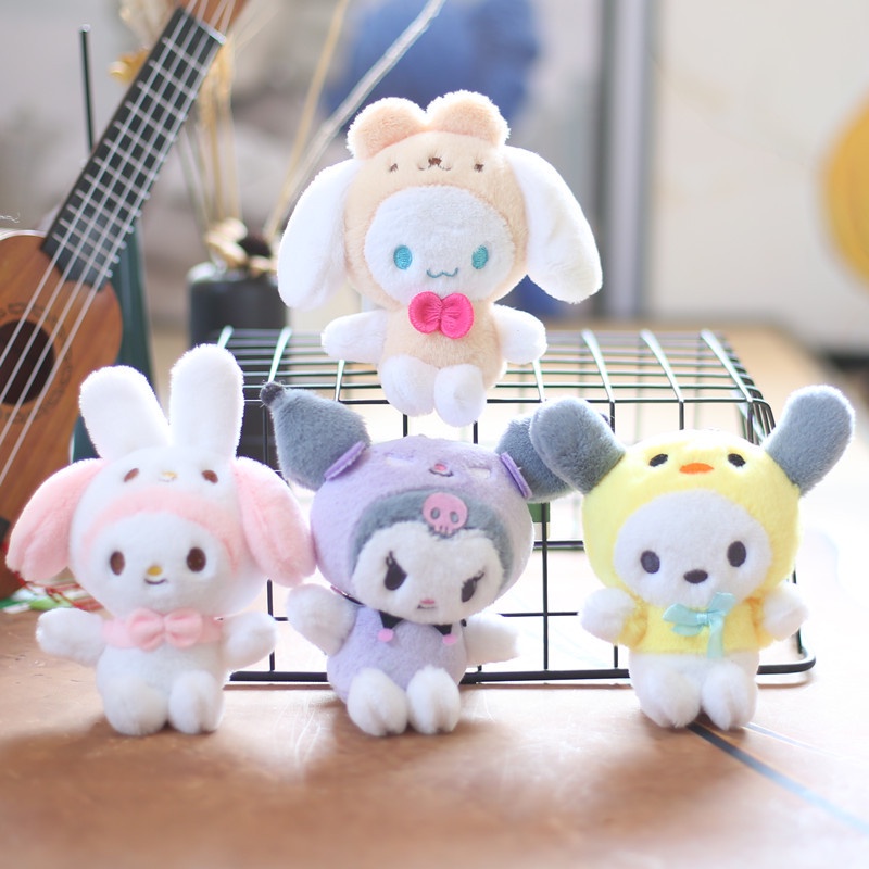 Búp Bê Nhồi Bông Kuromi 12cm Treo Chìa Khóa / Ba Lô / Truy Cập Mymelody Dễ Thương Dùng Làm Quà Tặng Cho Cặp Đôi
