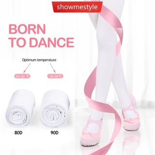 Quần tất múa ballet màu trắng 80d / 90d dga1 cho bé gái