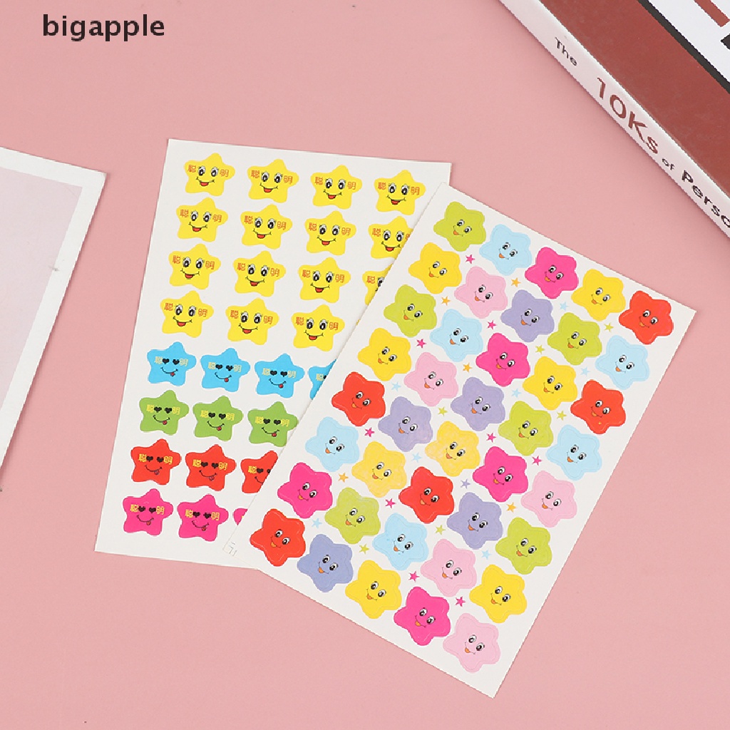 Set 400 Miếng Dán Hình Ngôi Sao Cười Dễ Thương Dùng Làm Phần Thưởng Cho Bé