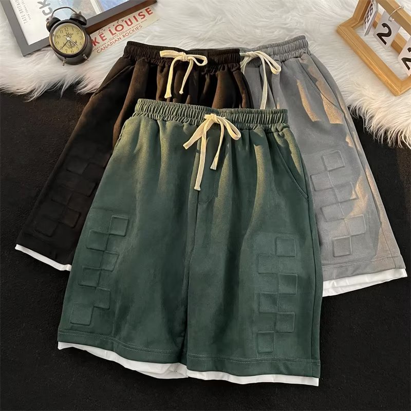 Quần Short Thể Thao Giả Hai Lớp Phong Cách Đường Phố Mùa Hè Cho Nam