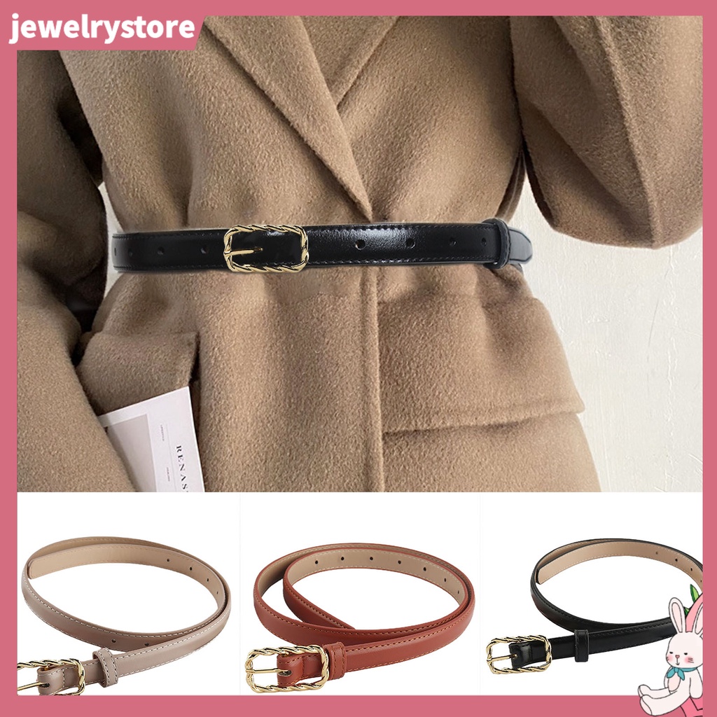 Thắt Lưng Giả Da Khóa Xoắn Điều Chỉnh Được Chống Phai Màu Phong Cách Vintage Thời Trang May Vá Hàng Ngày Cho Nữ