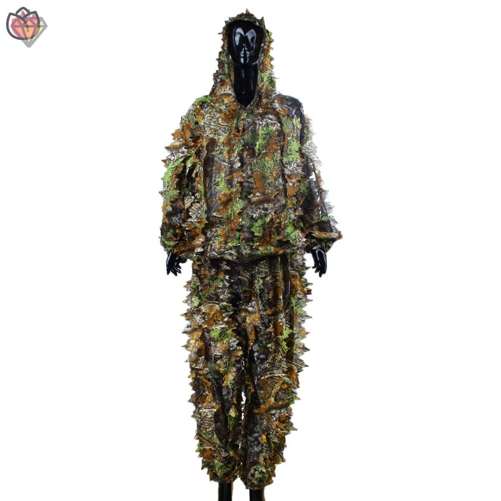 Bộ Quần Áo Ngụy Trang Lá Cây 3D Free Size YKD