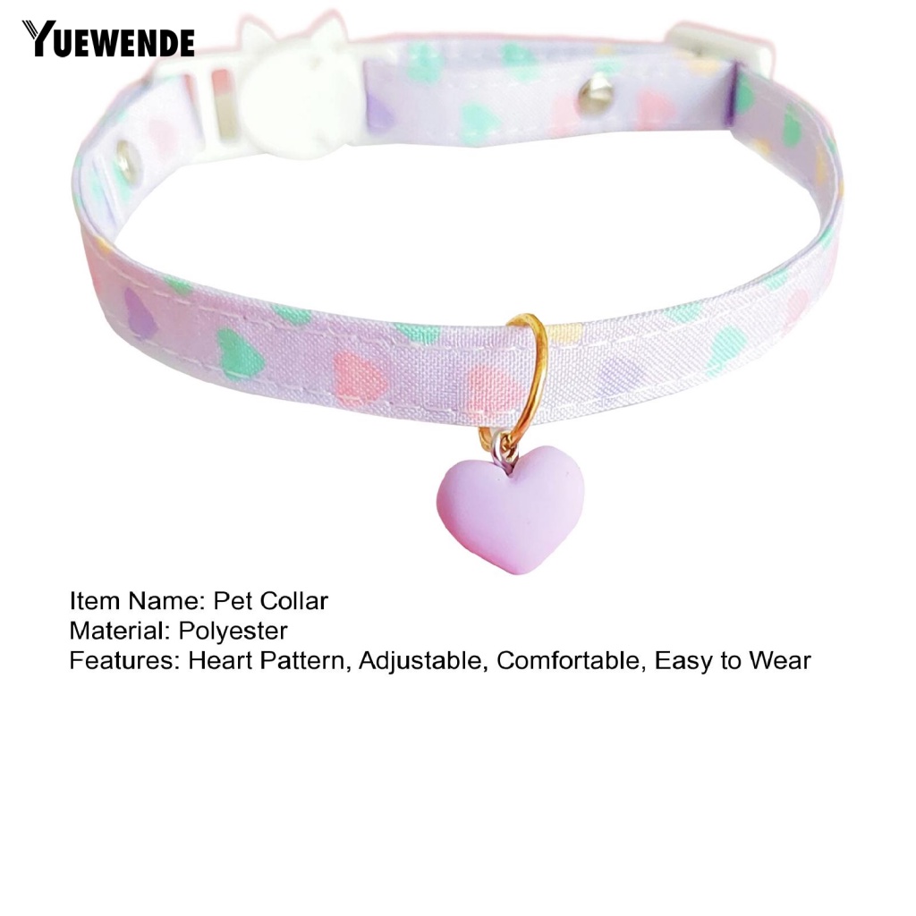 Yue.z Vòng Cổ Thoải Mái In Họa Tiết Trái Tim Có Thể Tái Sử Dụng Cho Cún Cưng