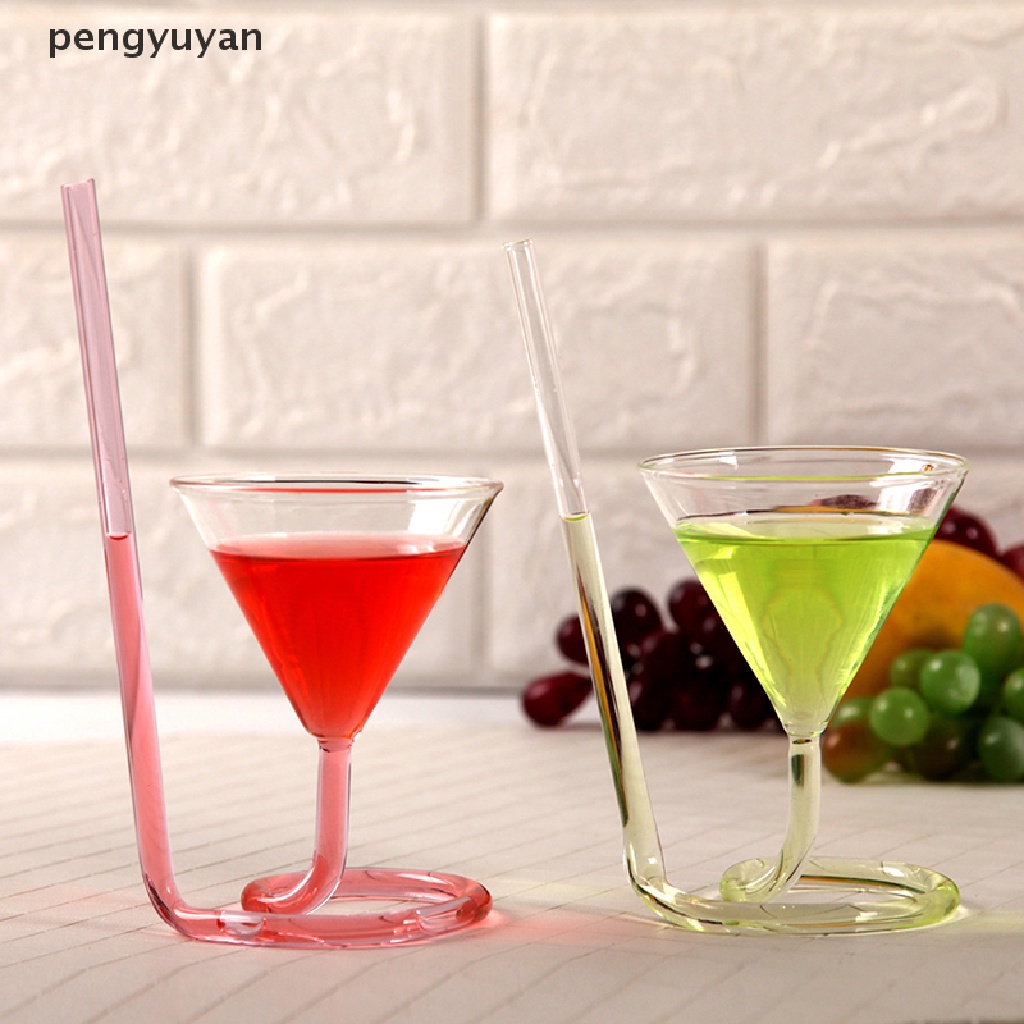 [pengyuyan] Ống Hút Thủy Tinh Uống Rượu Sâm Panh Hình Xoắn Ốc Sáng Tạo Cho Nhà Bếp / Quán Bar