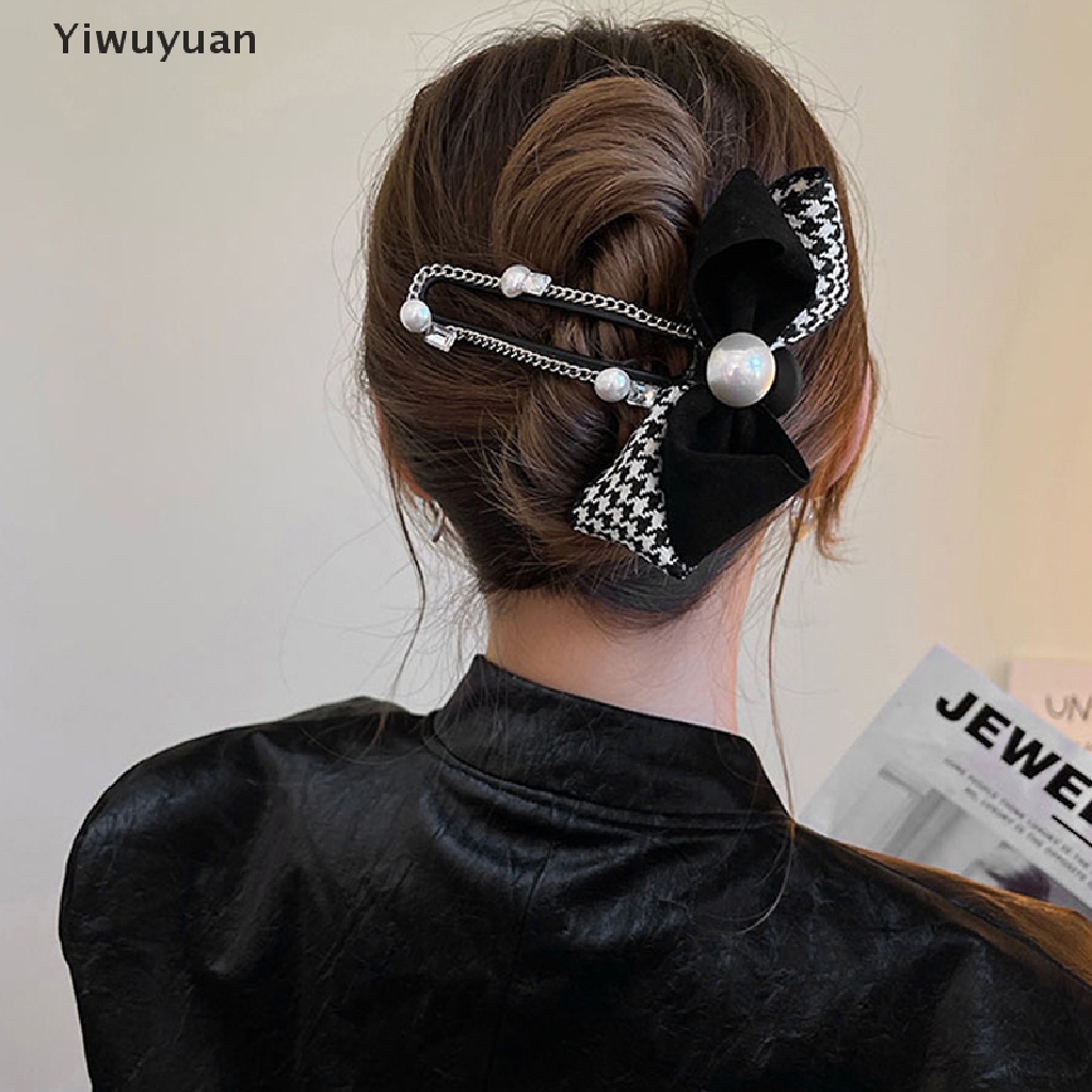&lt; Yiwuyuan &gt; Kẹp Tóc Hình Nơ Đen Thanh Lịch Dành Cho Nữ Giảm Giá