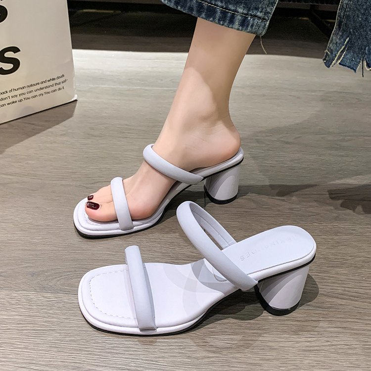 Sandal Cao Gót 5.5cm Phong Cách Hàn Quốc Đơn Giản Cho Nữ