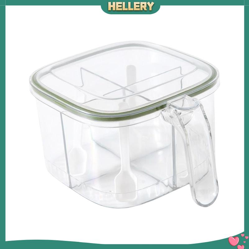 Hộp Đựng Gia Vị 4 Ngăn Có Nắp Đậy Tiện Dụng Cho Gia Đình