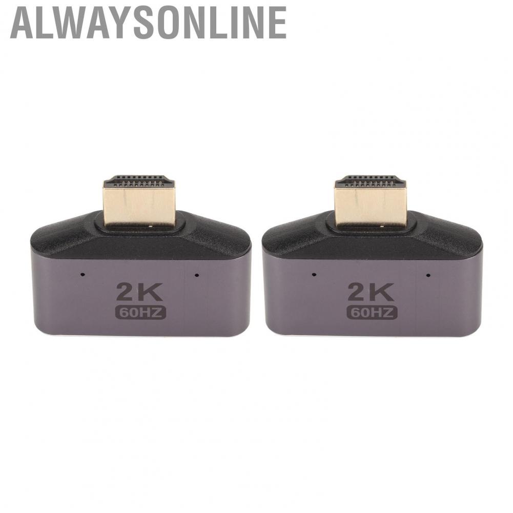 Alwaysonline HD Multimedia Interface Male To Dual Female Adapter  Indicator Light Design 1 2 Video Splitter 2pcs Portable Gold Plated 2K 60Hz for Game Console PC
