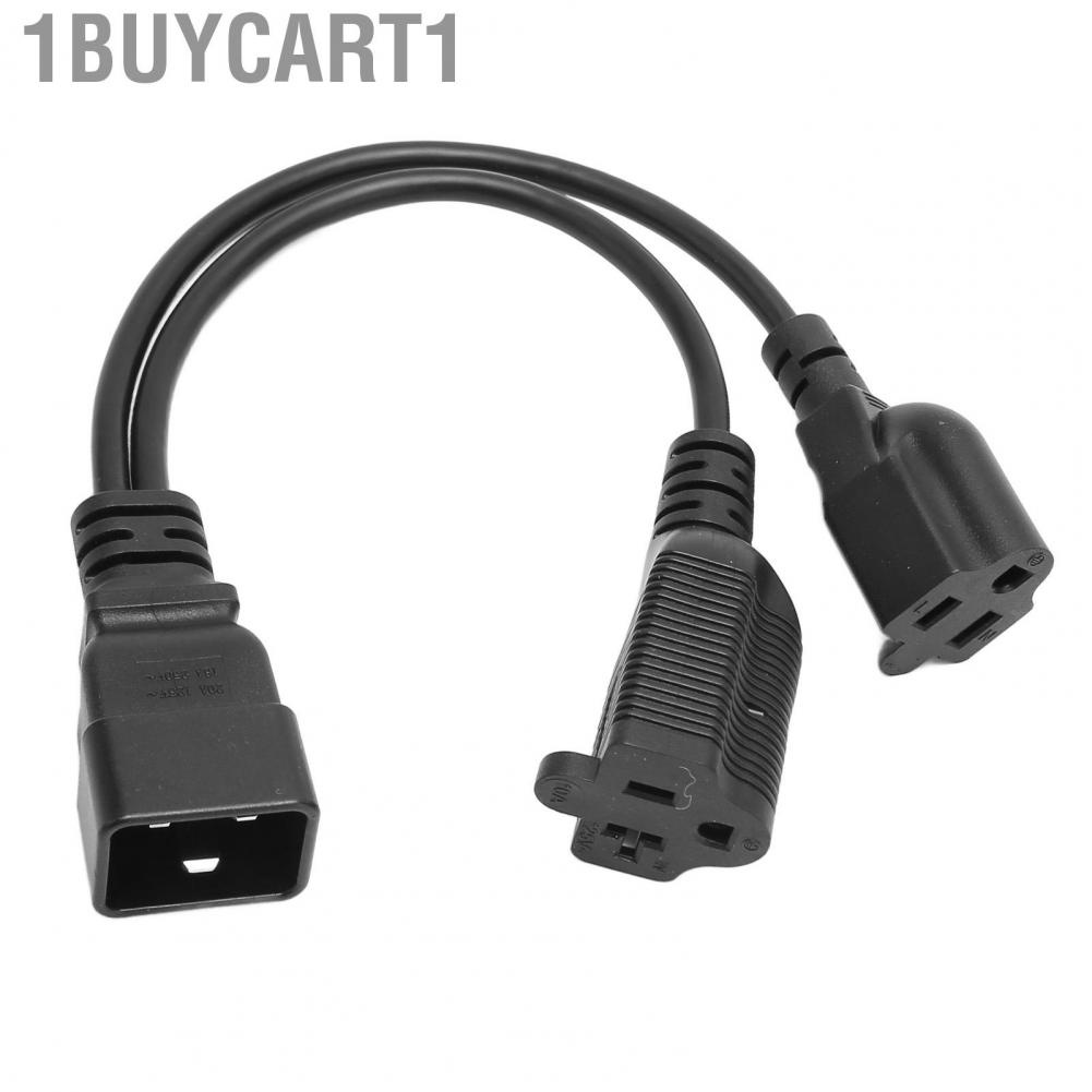 1buycart1 Y Splitter Power Cable  PVC Shell Plug and Play Tension Resistant IEC320 C20 Male To 5-15R 5-20R Female Reinforced for Desk Lamps