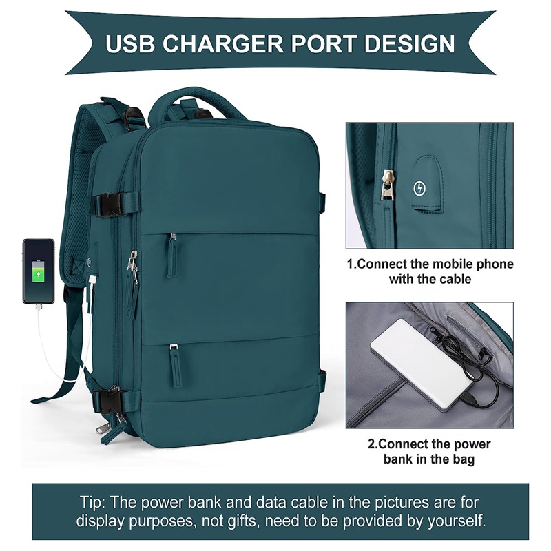 Ba Lô Thể Thao Bằng Polyester Chống Thấm Nước Kèm Cổng Sạc USB Tiện Dụng Cho Nữ