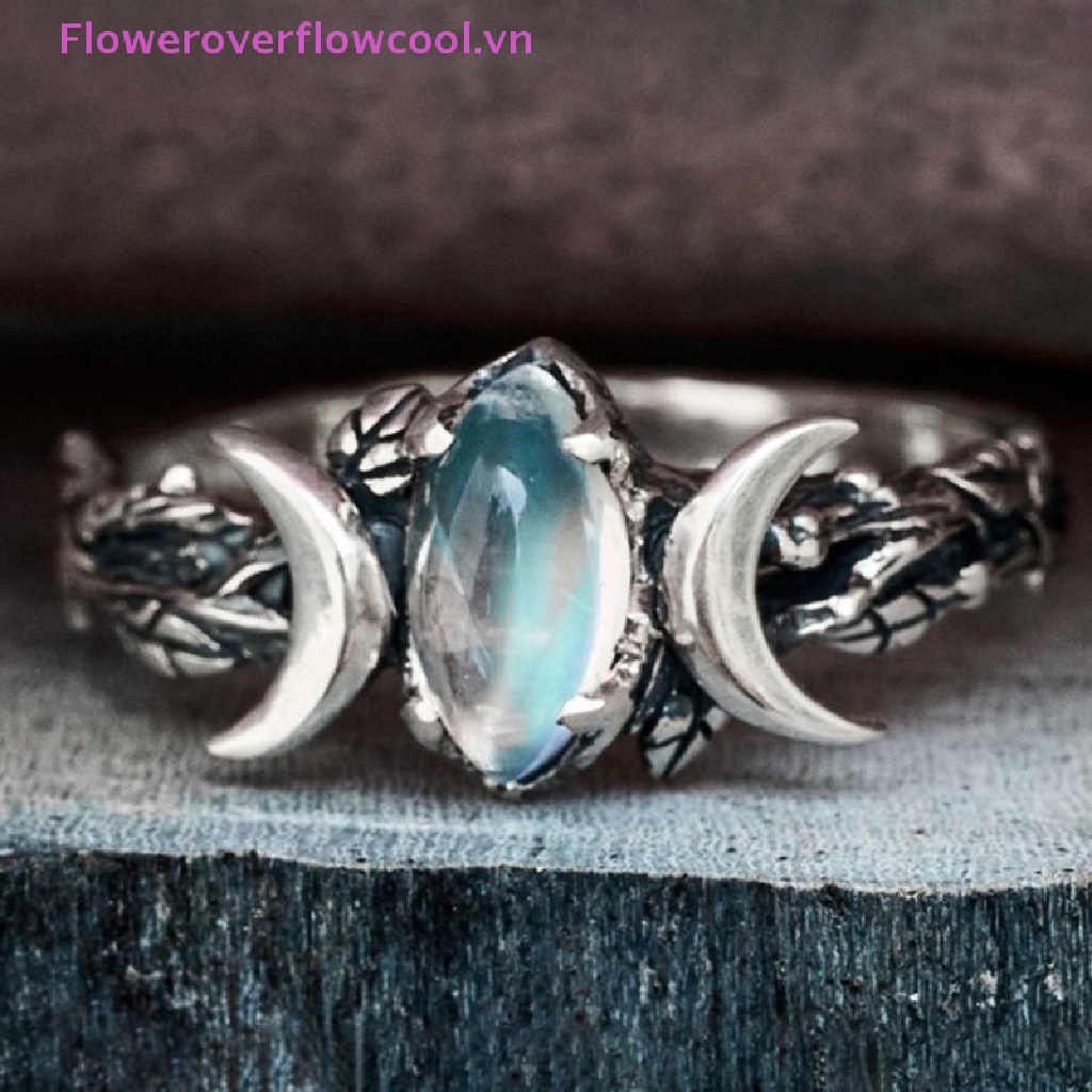 Nhẫn Đính Đá Mặt Trăng Thời Trang Cho Nữ