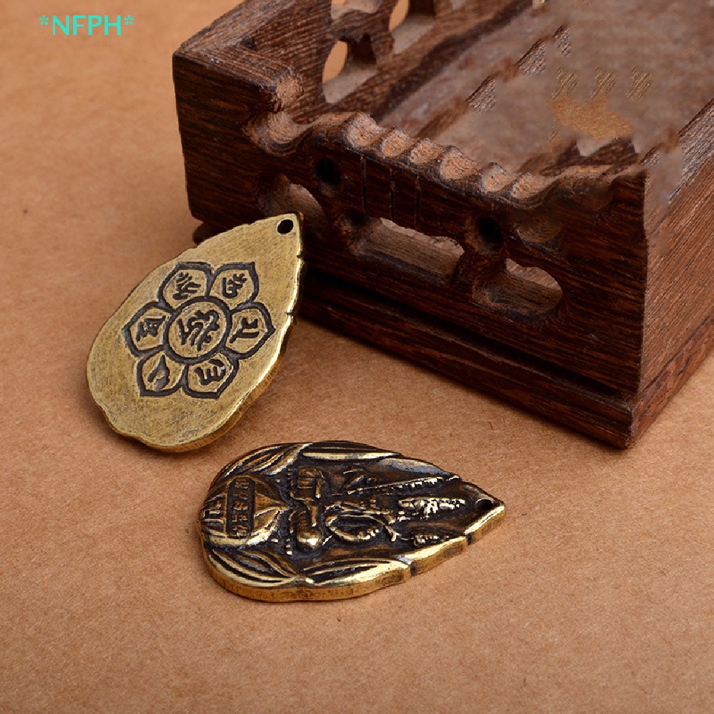 1 Móc Khóa Mặt Nhỏ Bằng Đồng Thau Trơn Hình Thánh patron Trung Hoa Sáng Tạo Mới